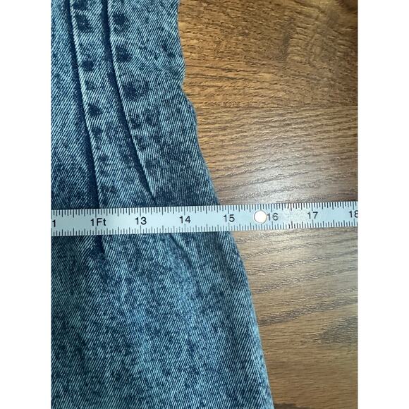 Vintage Paris Blues 90s Stonewashed Mock Neck Bodycon Backless Midi Dress - Picture 9 of 12